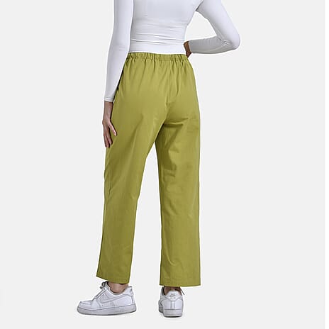 La Marey 100% Cotton Elastic Waist Casual Wear Trousers (Size 16) - Green