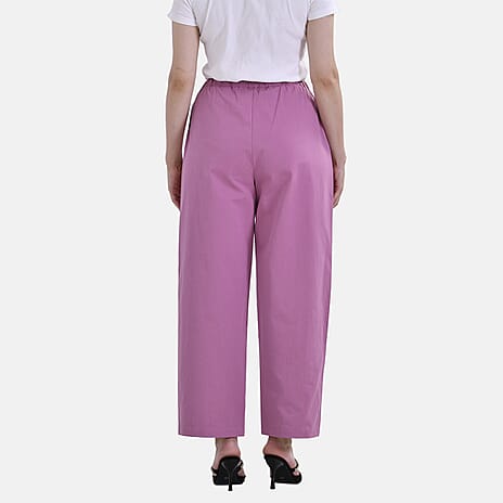 La Marey Cotton Solid Jean and Pant-Trouser (Size 20) - Pink