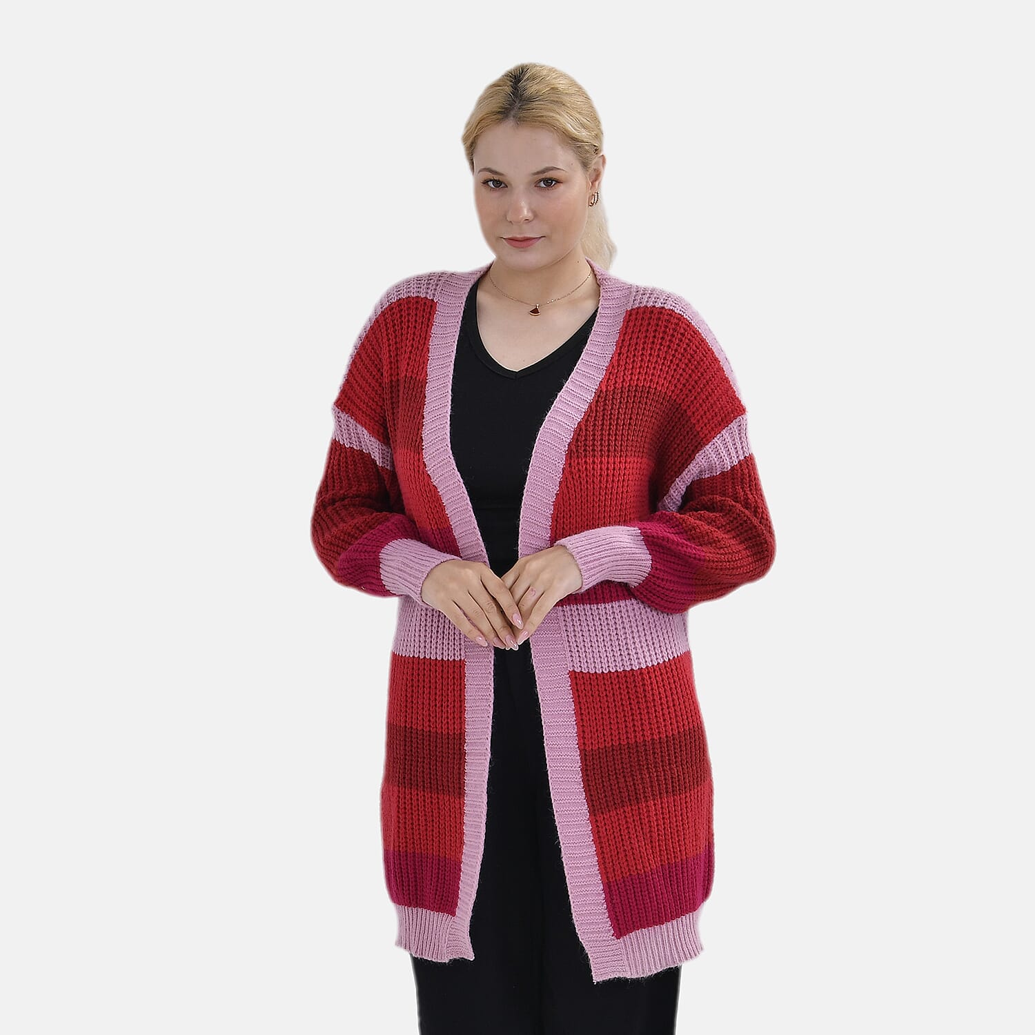 Tamsy Striped Cardigan (Size 8 to20) - Red