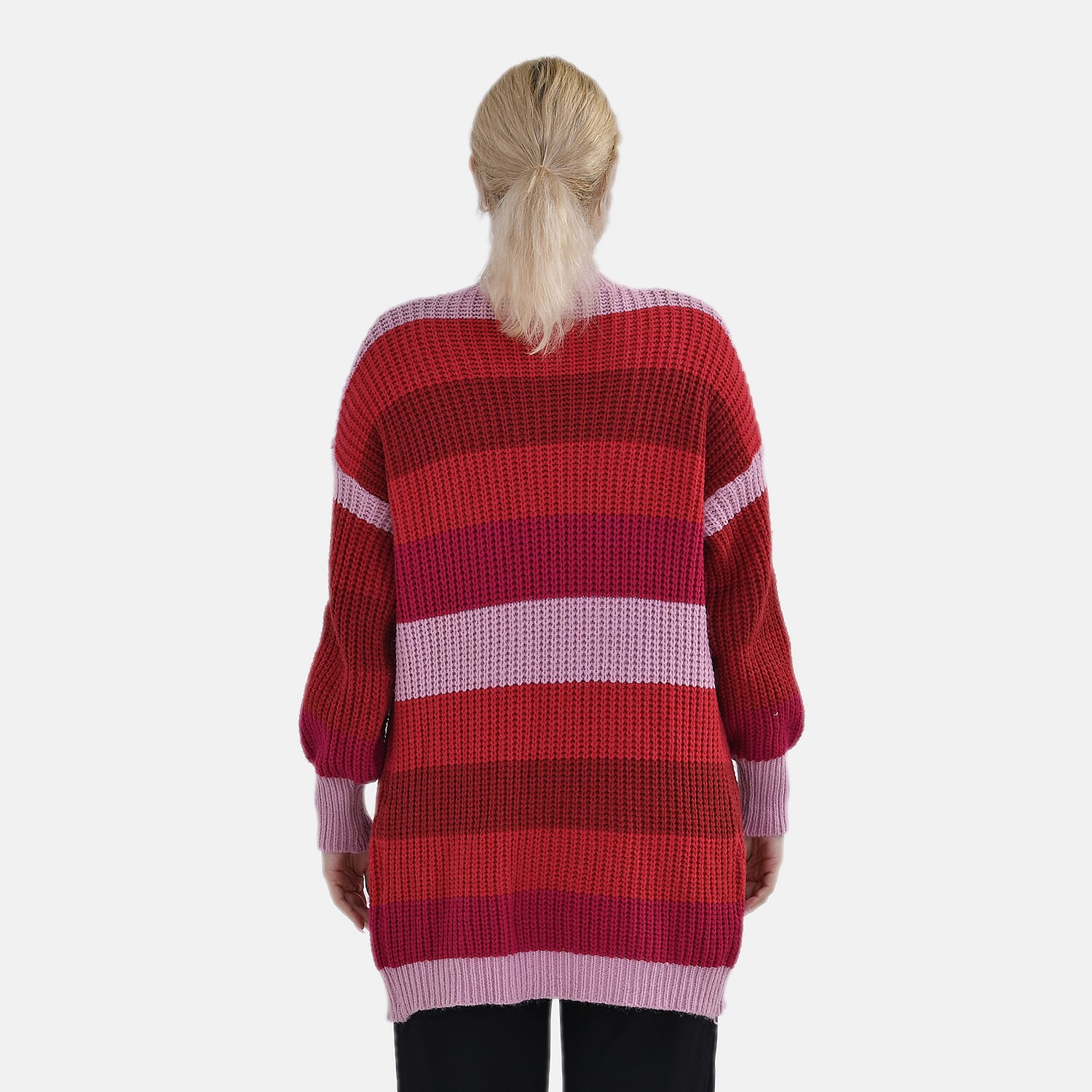 Tamsy Striped Cardigan (Size 8 to20) - Red