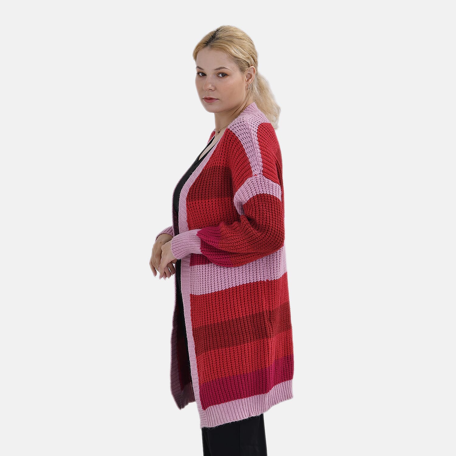 Tamsy Striped Cardigan (Size 8 to20) - Red