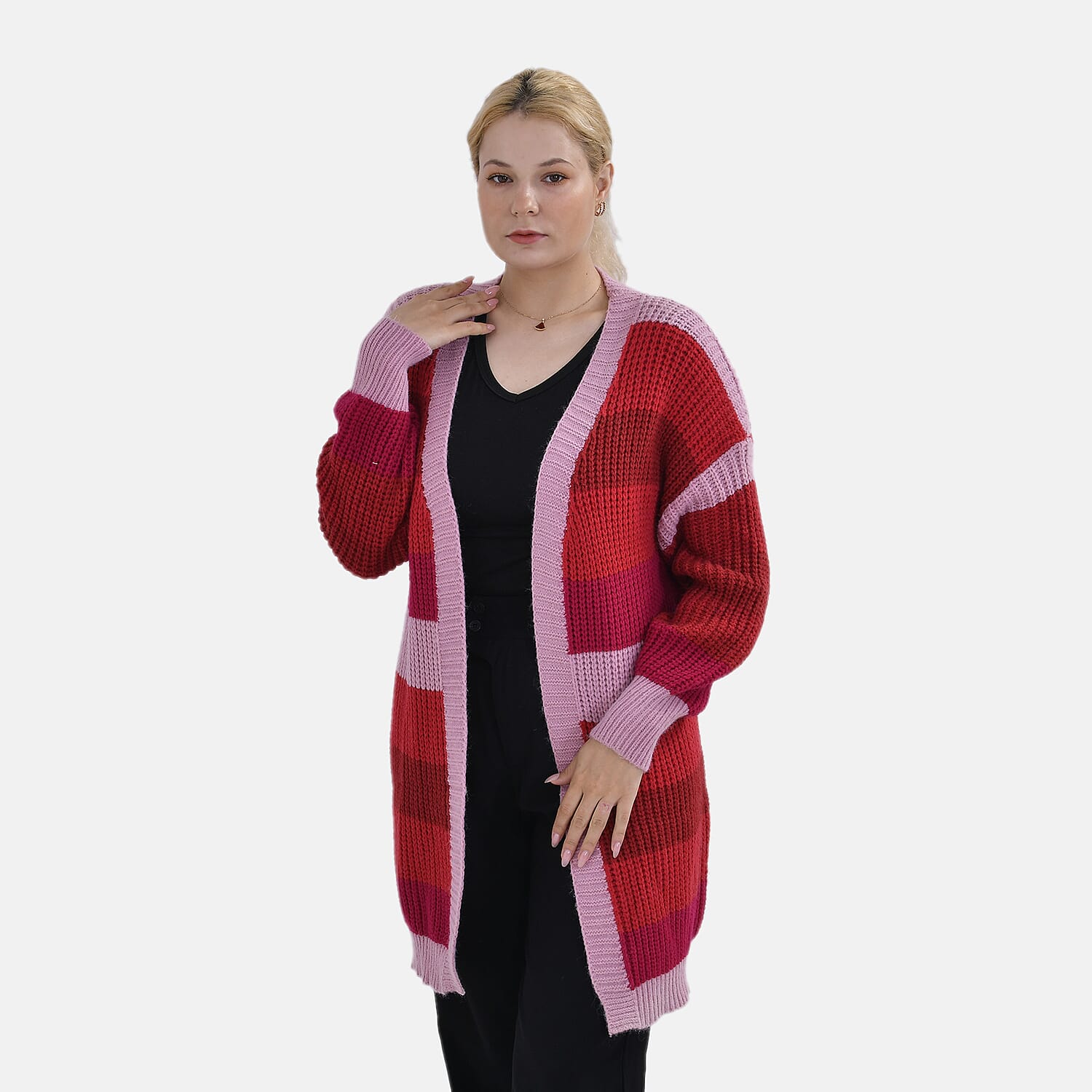 Tamsy Striped Cardigan (Size 8 to20) - Red