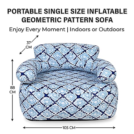 Portable Inflatable Sofa. Suitable for Outdoors and Indoors (Size 105x88x37 cm) - Grey