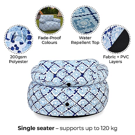 Portable Inflatable Sofa. Suitable for Outdoors and Indoors (Size 105x88x37 cm) - Grey