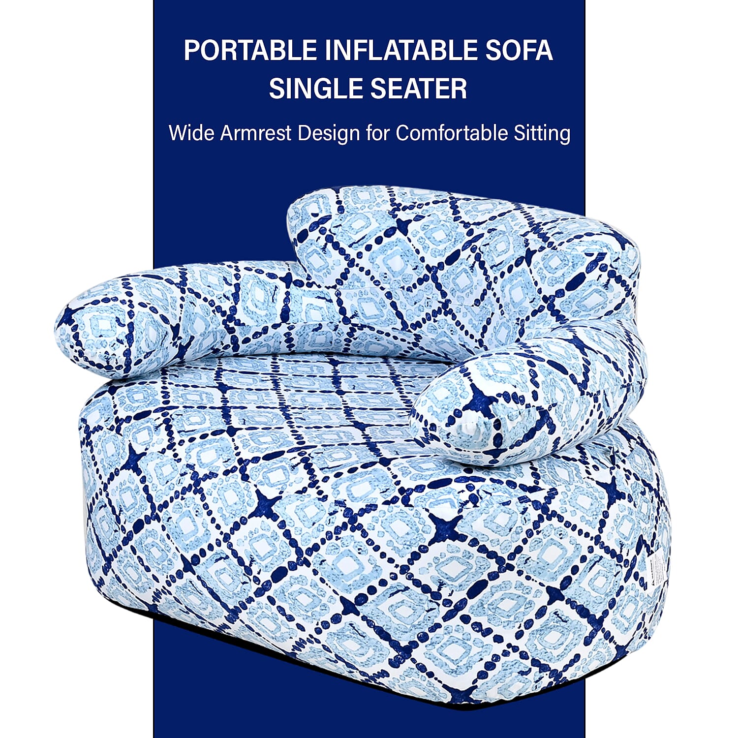 Portable Inflatable Sofa. Suitable for Outdoors and Indoors (Size 105x88x37 cm) - Grey