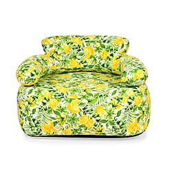 Portable Single Size Inflatable Floral-Leaf Pattern Sofa