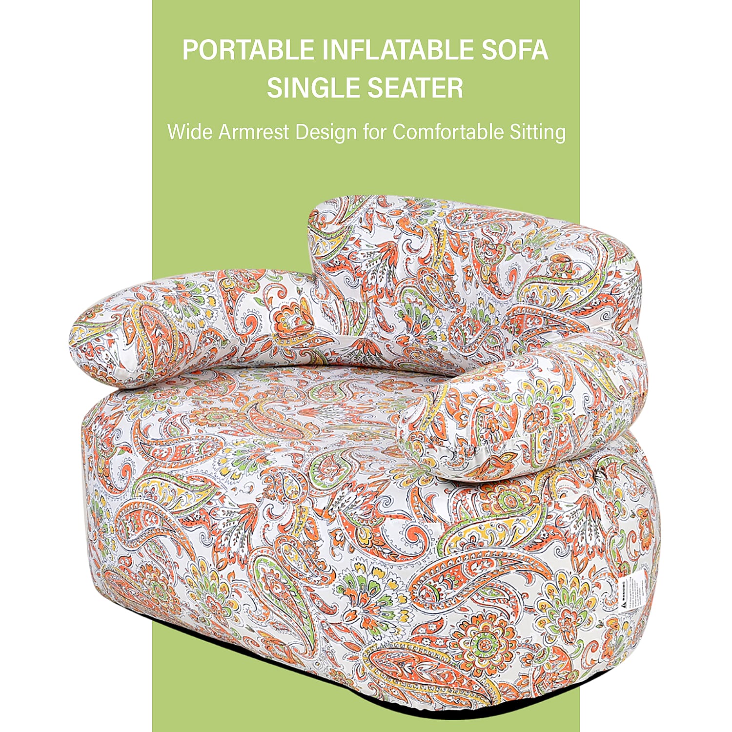 Portable Inflatable Sofa.  Outdoors and Indoors (Size 105x88x37 cm) - Brown