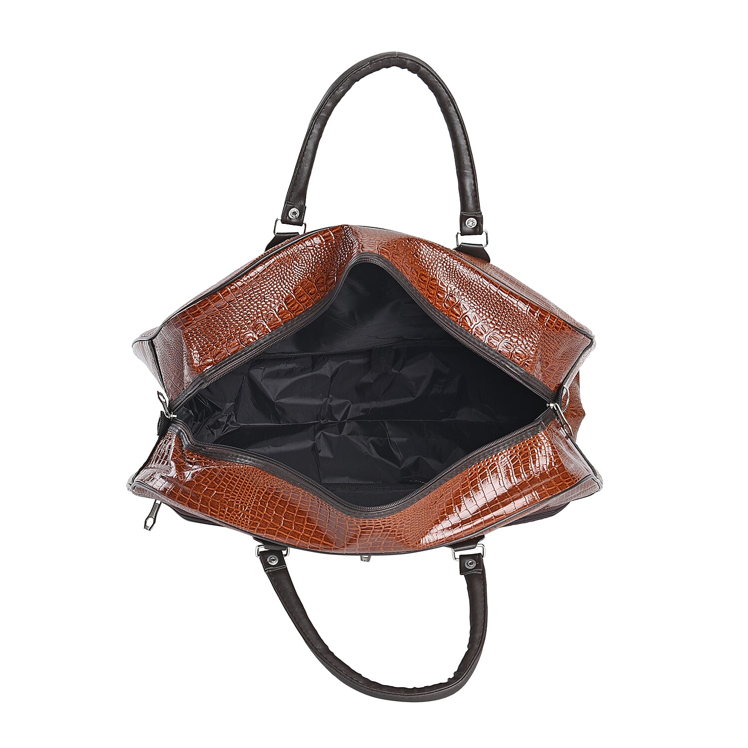 Crocodile Pattern Travel Bag - Tan