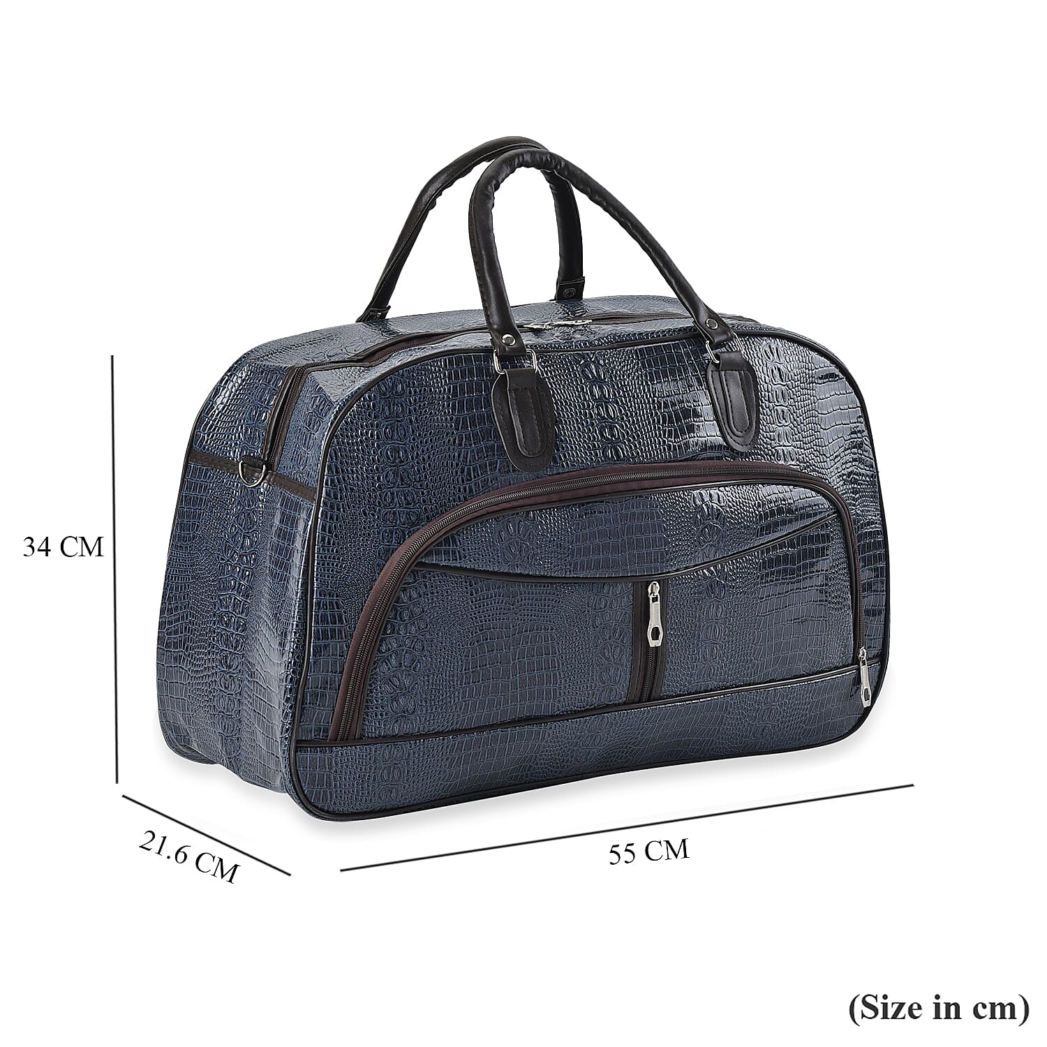 Crocodile Pattern Travel Bag - Blue