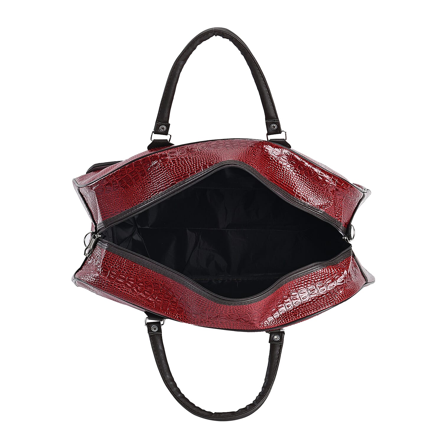 Crocodile Pattern Travel Bag - Red