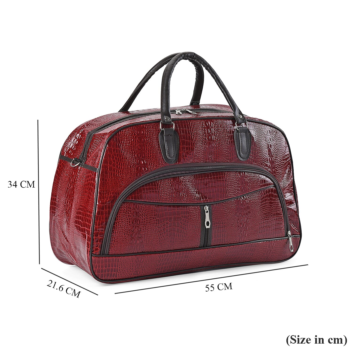 Crocodile Pattern Travel Bag - Red