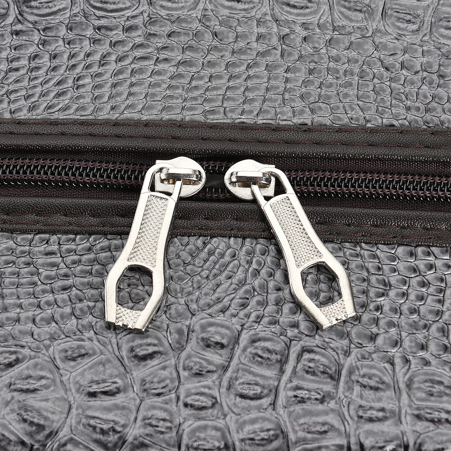 PU Crocodile Travel Bag - Grey