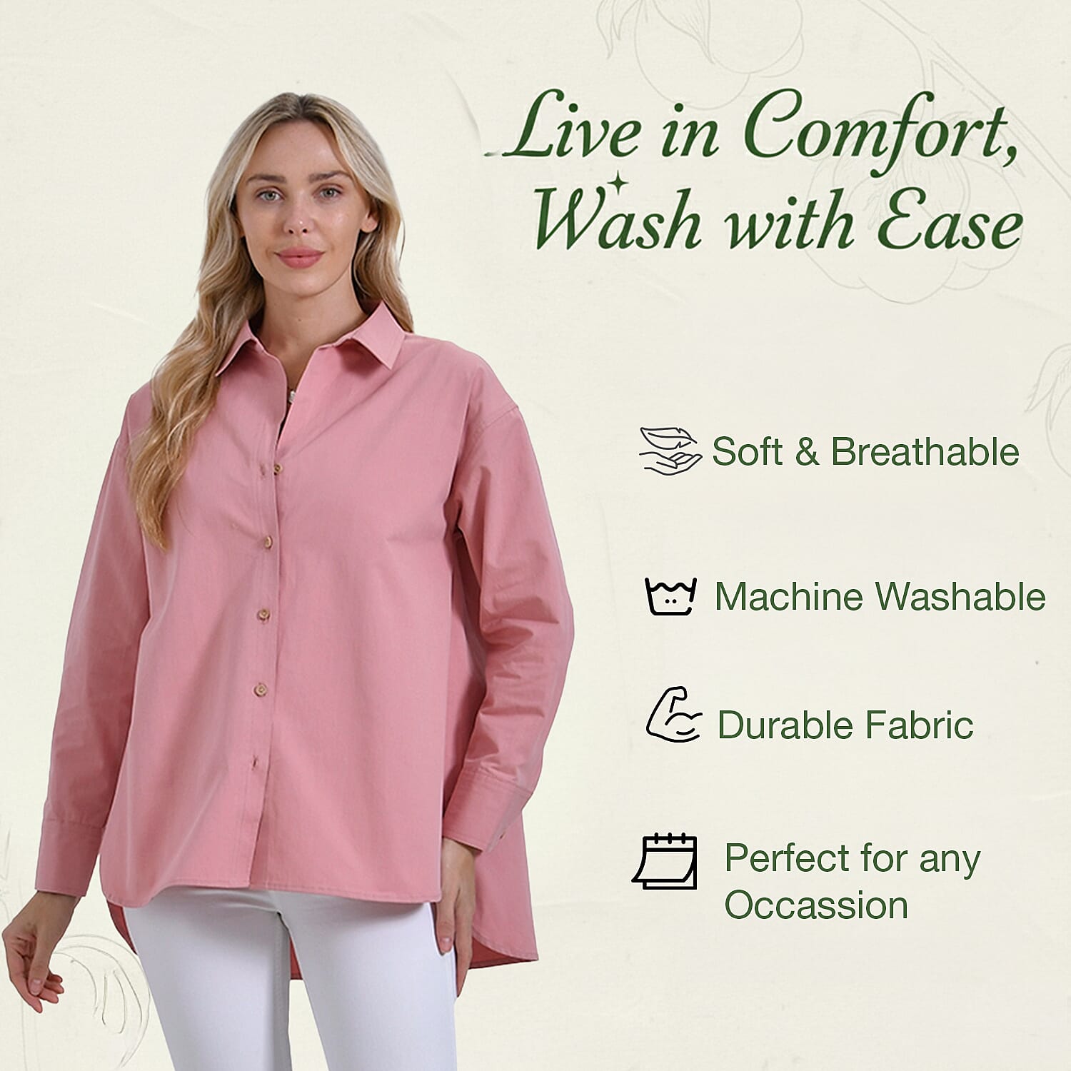 La Marey Pure Cotton Solid Blouse