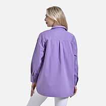 La Marey 100% Cotton Casual Long Sleeve Collared Button-Down Shirt (Size 8 to 10) - Lilac