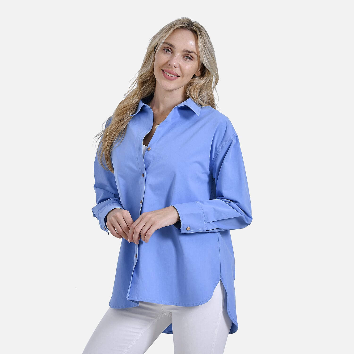 La Marey Pure Cotton Solid Blouse