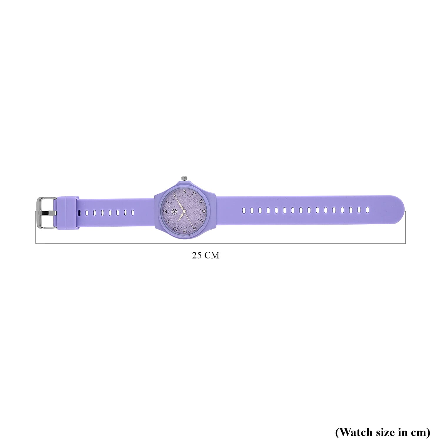 STRADA Japan Movt. Hydraulic Literal Dial WR Watch with Silicone Strap - Purple