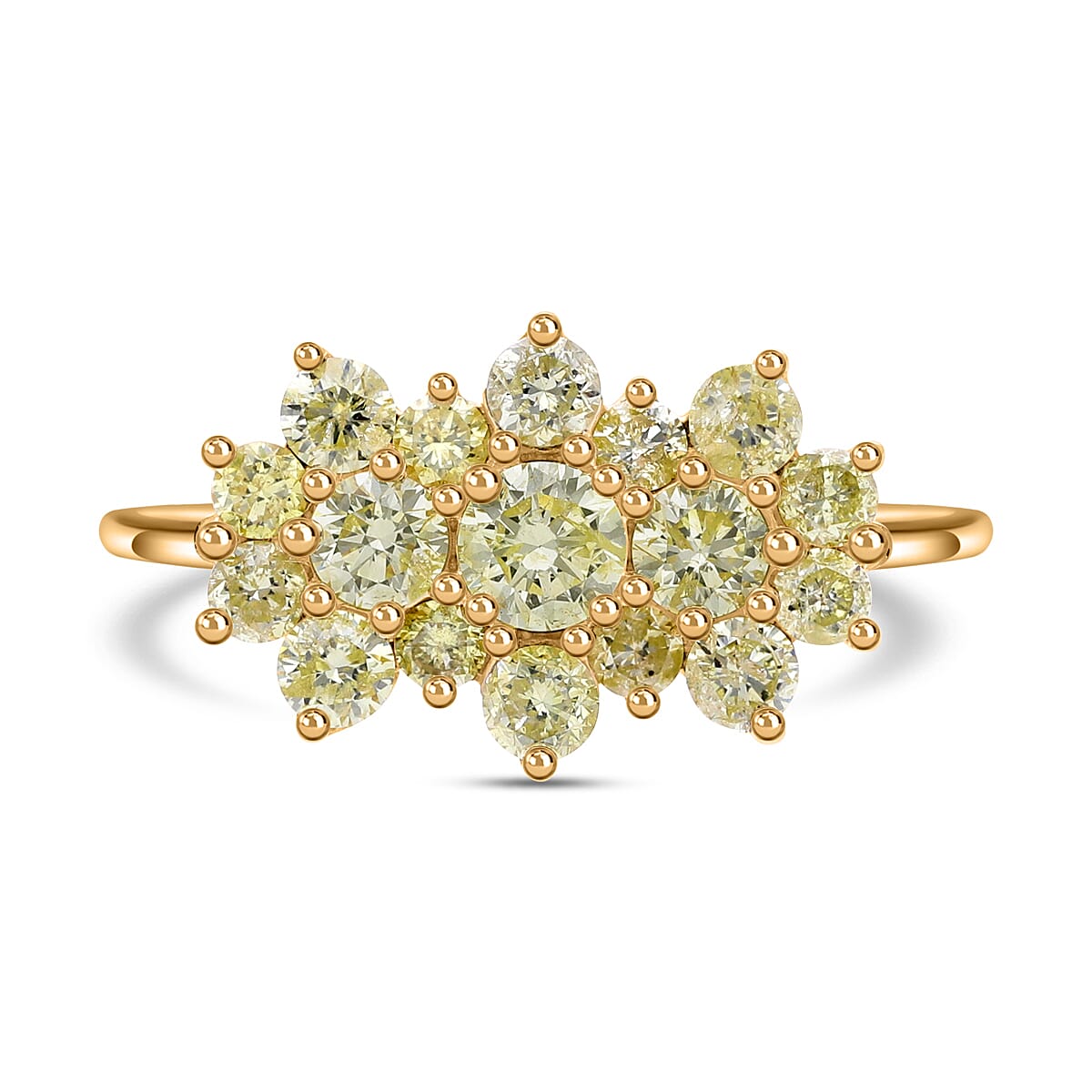Biggest Close Out Deal- 9K Yellow Gold SGL Certified Natural Yellow Diamond Ring 1.00 Ct.