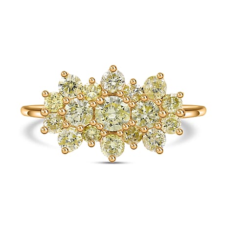 Biggest Close Out Deal- 9K Yellow Gold SGL Certified Natural Yellow Diamond Ring 1.00 Ct.
