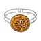 Yellow Color Murano Glass Bangle Pure White Stainless Steel 25.00 ct 25.000 Ct.