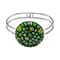 Yellow Color Murano Glass Bangle Pure White Stainless Steel 25.00 ct 25.000 Ct.