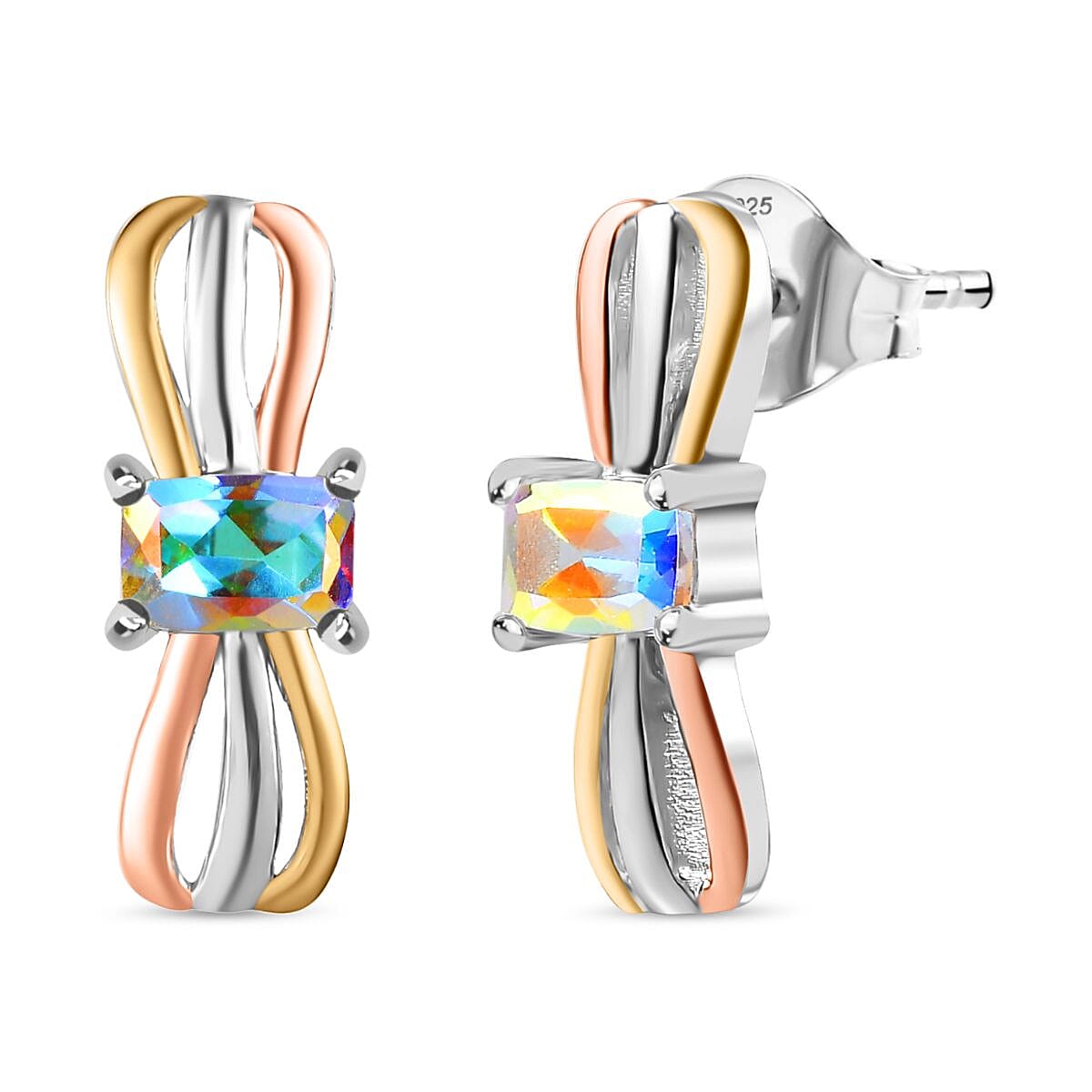 Mercury Mystic Topaz Earrings in Sterling Silver 1.30 Ct