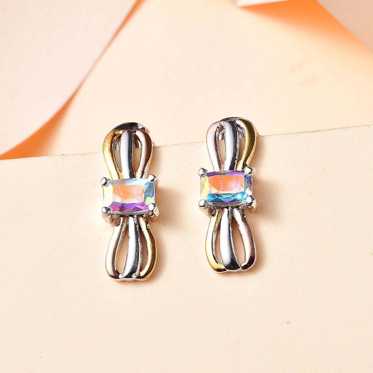 Mercury Mystic Topaz Earrings in Sterling Silver 1.30 Ct