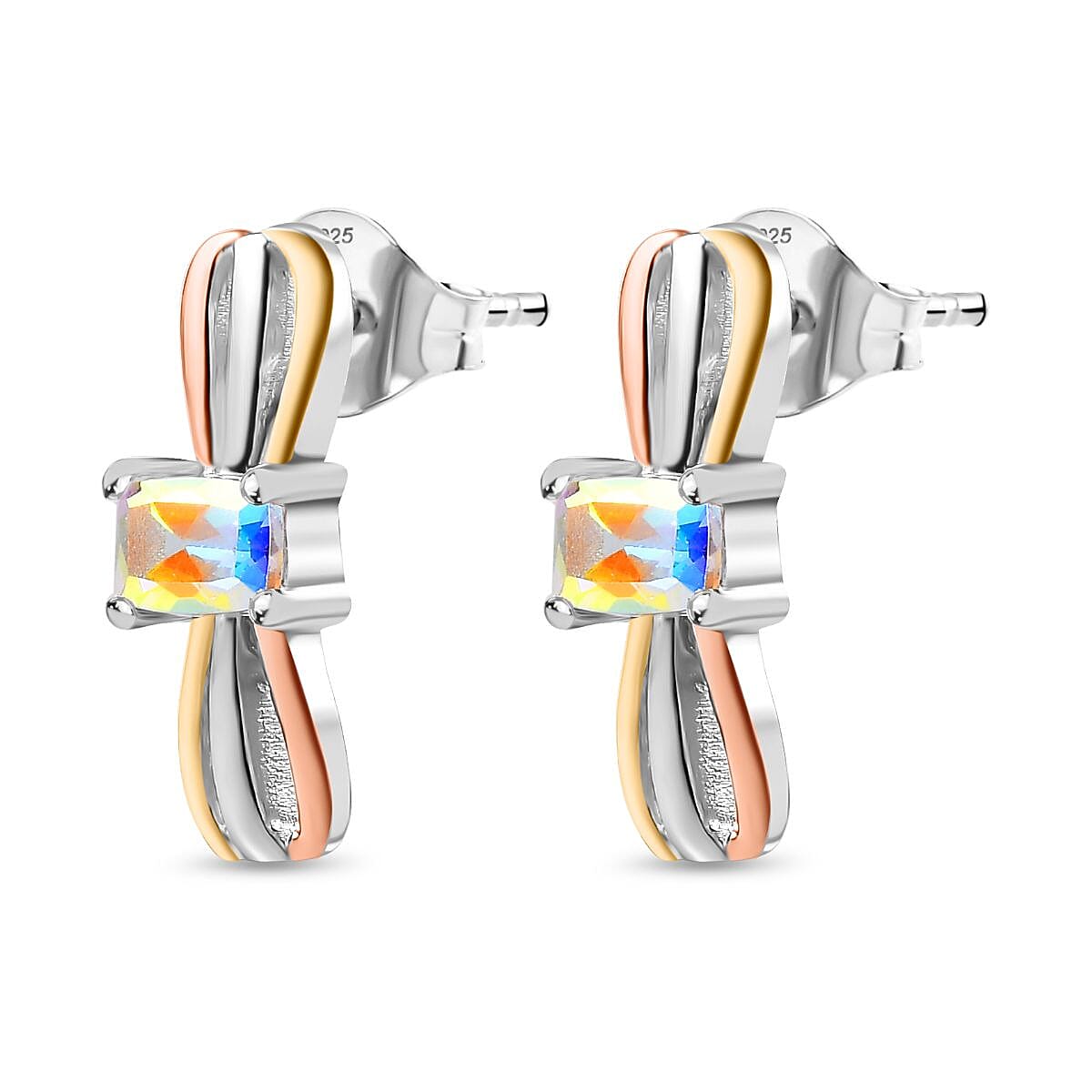 Mercury Mystic Topaz Earrings in Sterling Silver 1.30 Ct