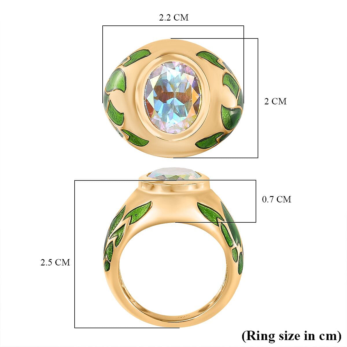Mercury Mystic Topaz Solitaire Ring in 18K Vermeil Yellow Gold Plated Sterling Silver 4.15 Ct, Silver Wt. 7.01 Gms. Mercury Mystic Topaz Solitaire Ring in 18K Vermeil Yellow Gold Plated Sterling Silver 4.15 Ct, Silver Wt. 7.01 Gms.
