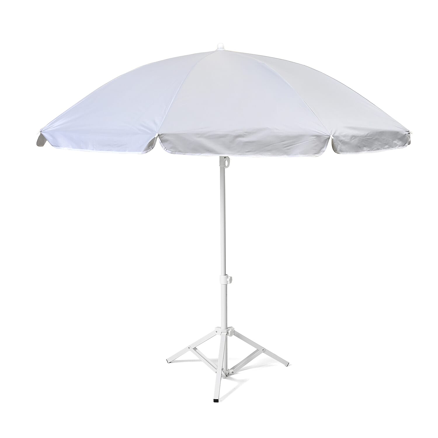 Solid colour Outdoor umbrella with tripod stand ( height from 1.2m to 1.8m) -  White