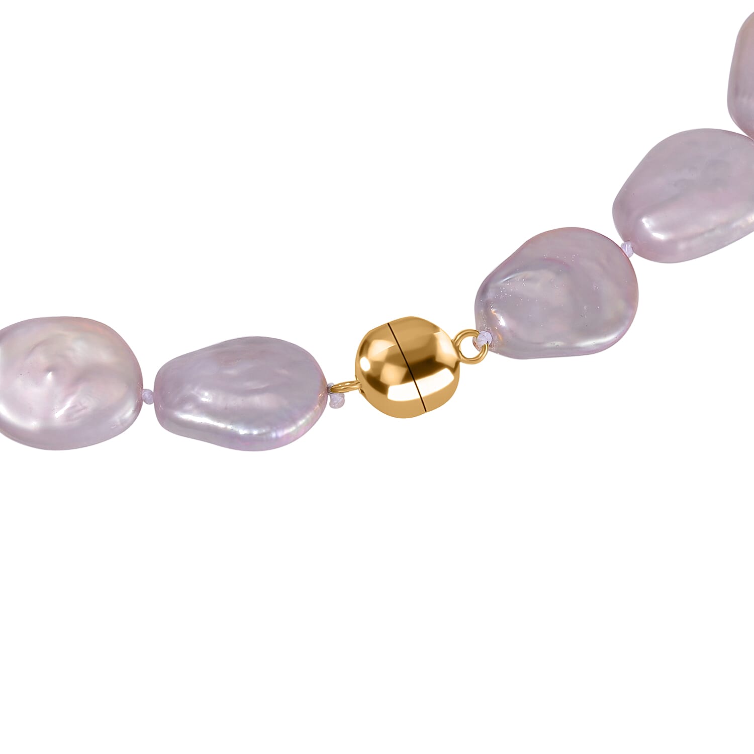 Purple Keshi Pearl  Necklace (Size - 20)  in Gold Overlay Sterling Silver with Magnetic Lock 325.00 ct