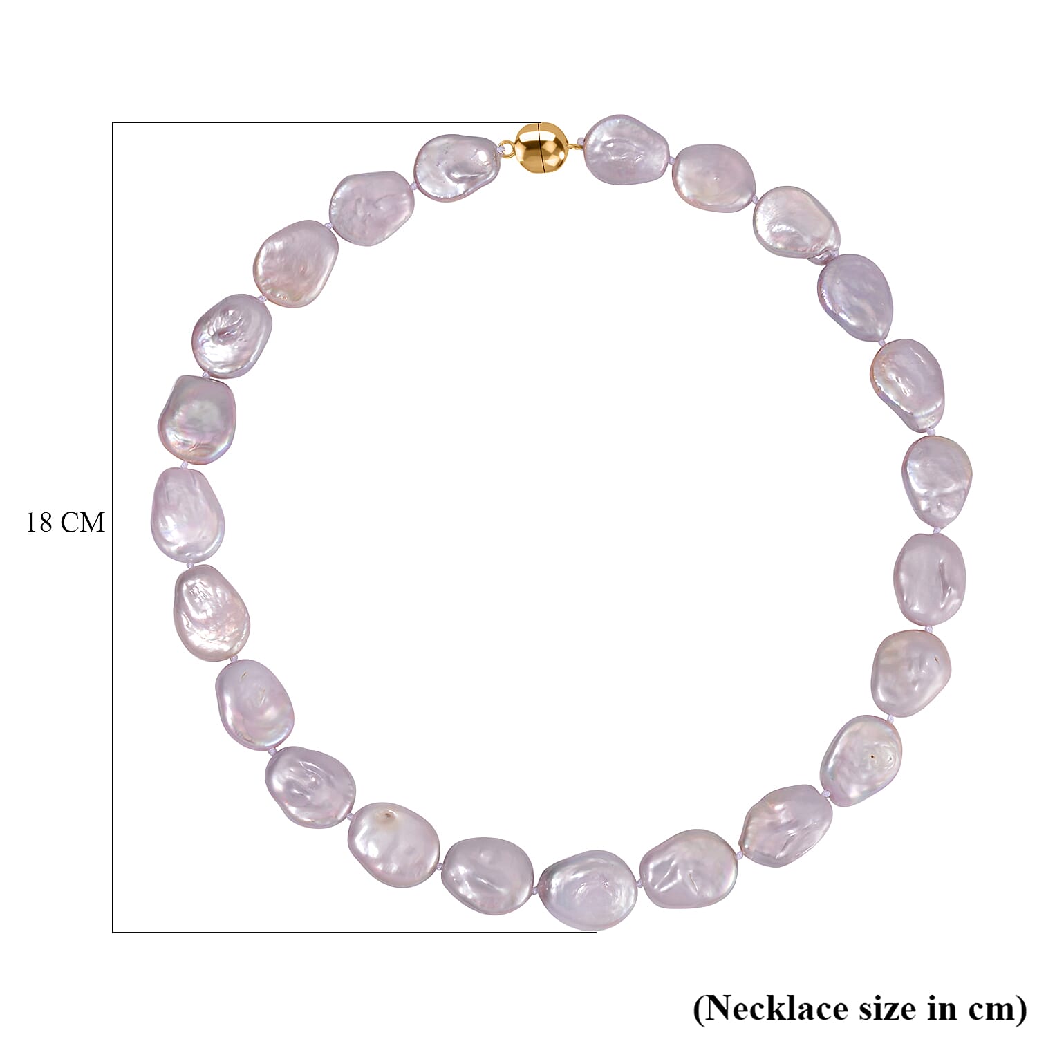 Purple Keshi Pearl  Necklace (Size - 20)  in Gold Overlay Sterling Silver with Magnetic Lock 325.00 ct