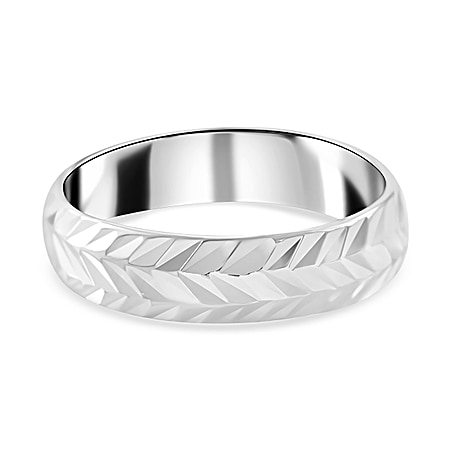 Sterling Silver Diamond-Cut Arrow Band Ring