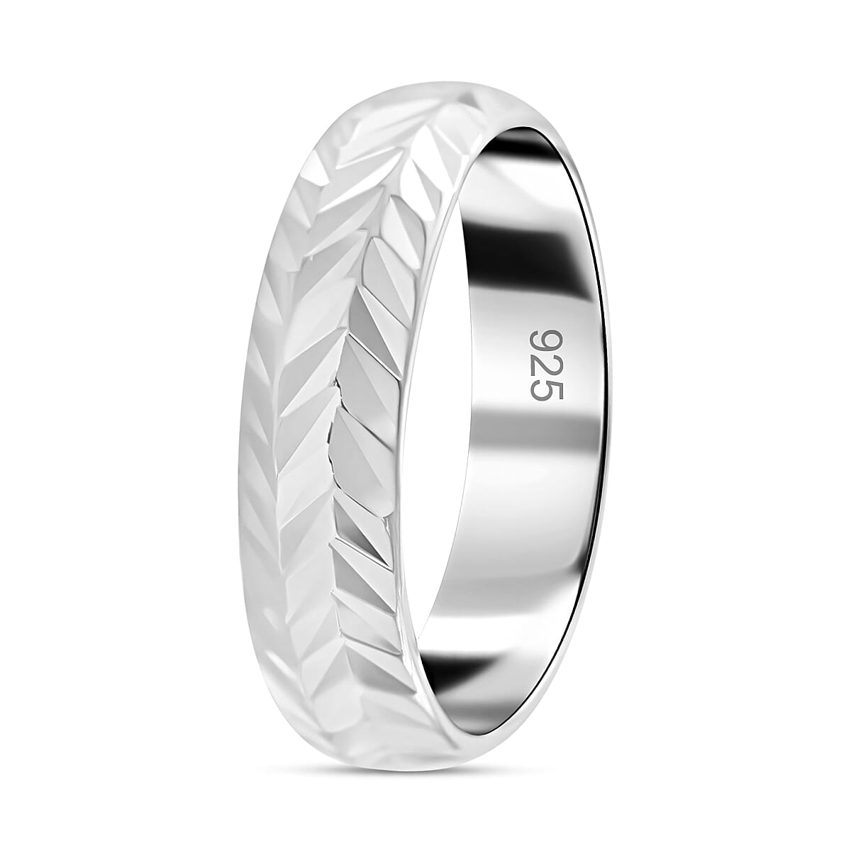 Sterling Silver Diamond-Cut Arrow Band Ring