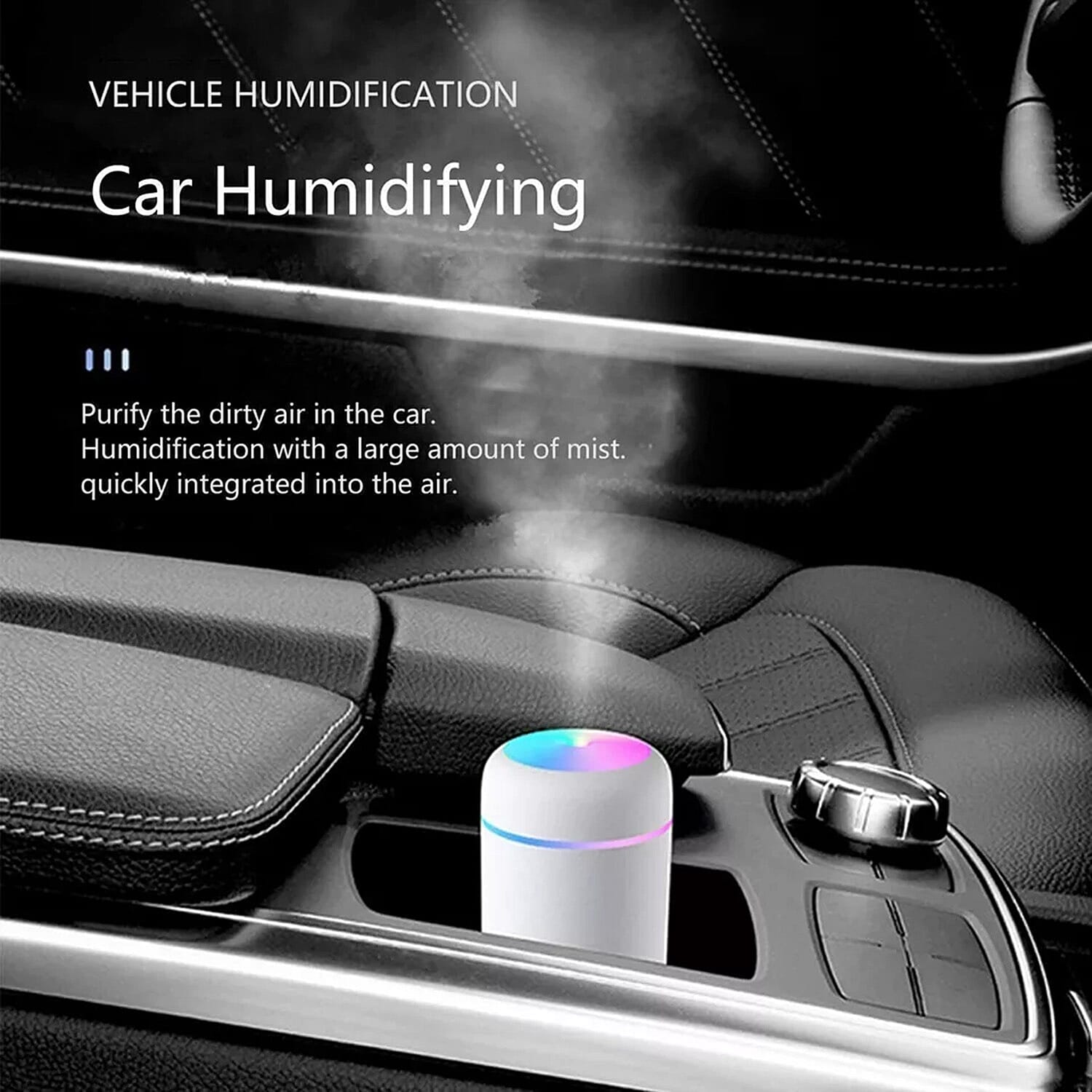 Portable Desktop Colourful Cup Air Humidifier - White