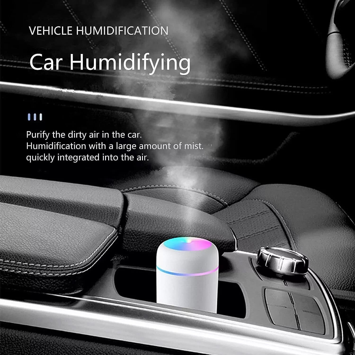 Portable Desktop Colourful Cup Air Humidifier - White