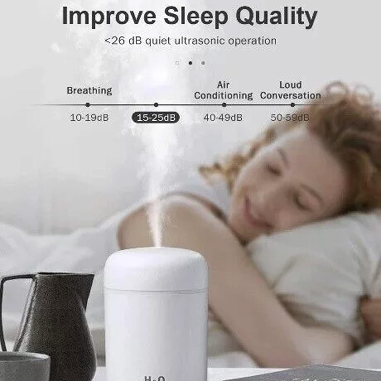 Portable Desktop Colourful Cup Air Humidifier - White