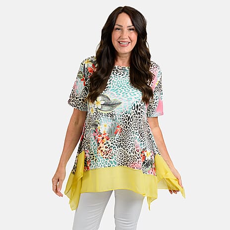 Nicole Chiffon Tunic (Size 1x1 cm) - Leopard Floral