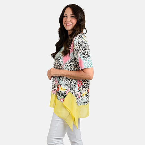 Nicole Chiffon Tunic (Size 1x1 cm) - Leopard Floral