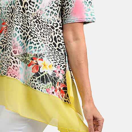 Nicole Chiffon Tunic (Size 1x1 cm) - Leopard Floral