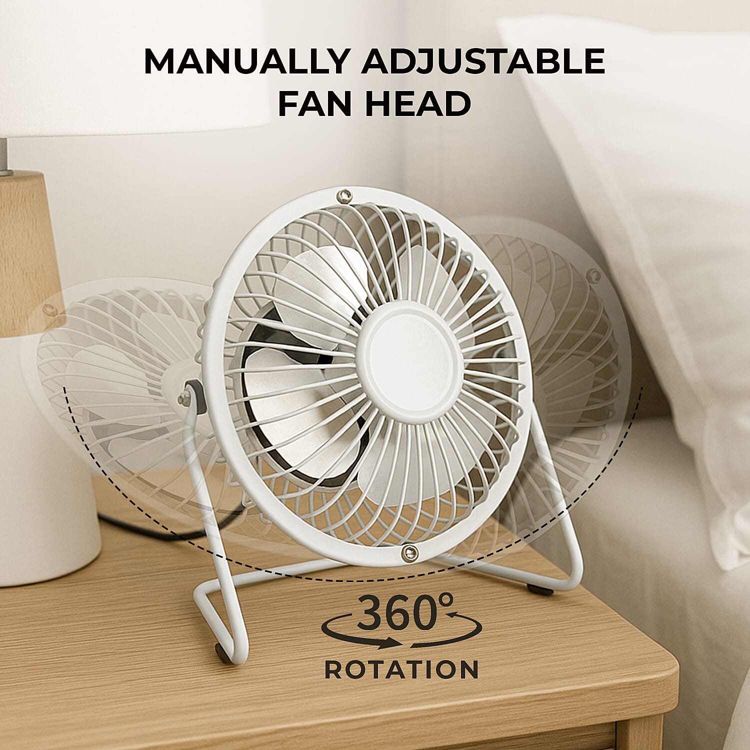 Oxycool 4-Inch USB Mini Desk Fan