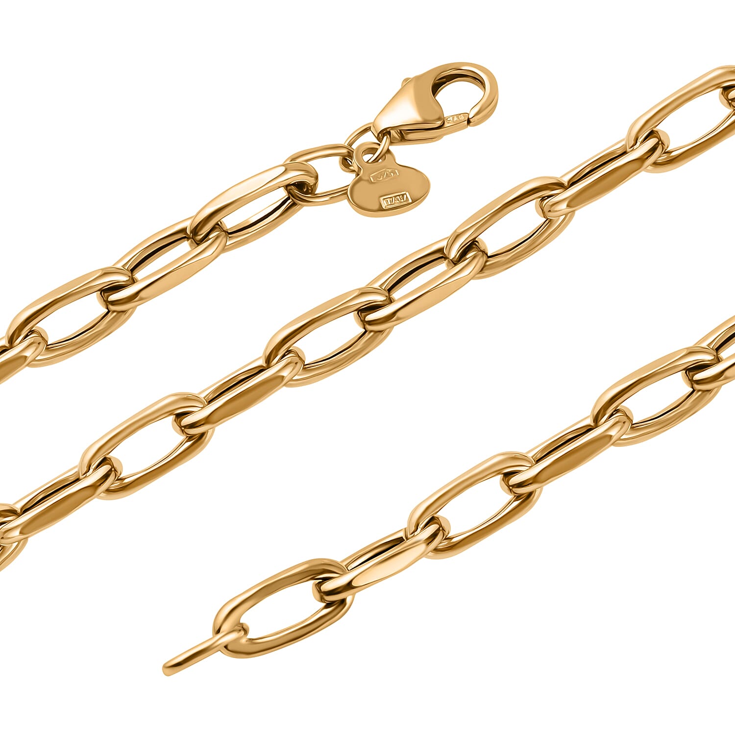 JCK Vegas Closeout - 9K Yellow Gold Broad Cable Link Necklace (Size - 20), Gold Wt. 4.40 Gms.