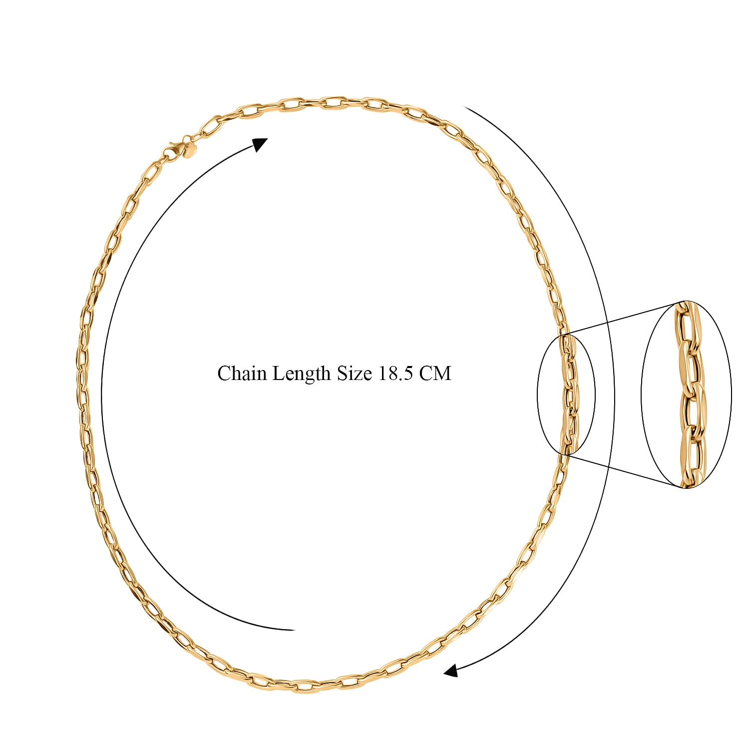 JCK Vegas Closeout - 9K Yellow Gold Broad Cable Link Necklace (Size - 20), Gold Wt. 4.40 Gms.