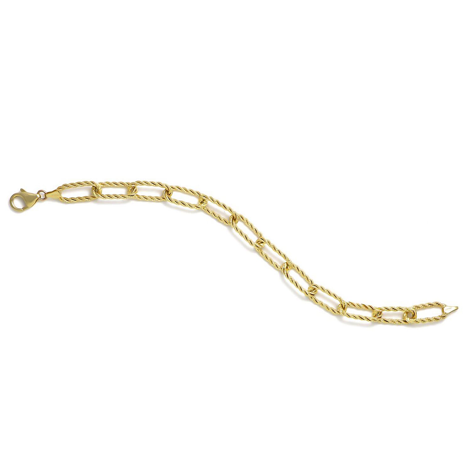 Maestro Collection - 9K Yellow Gold Paperclip Velvet Rope Bracelet (Size - 7.5) 3.65 gram