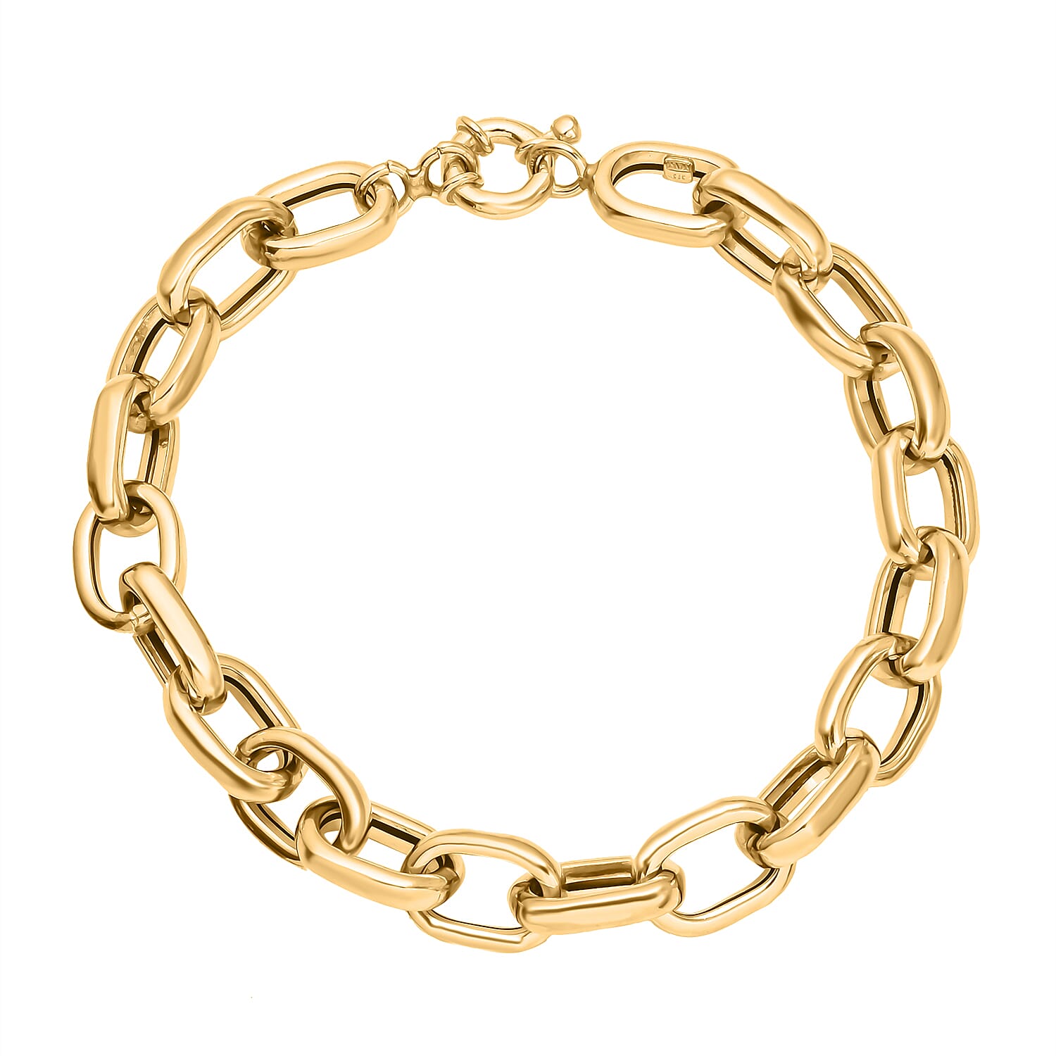 Maestro Collection - 9K Yellow Gold Broad Cable Link Bracelet  (Size - 7.5). 6.40 Gms
