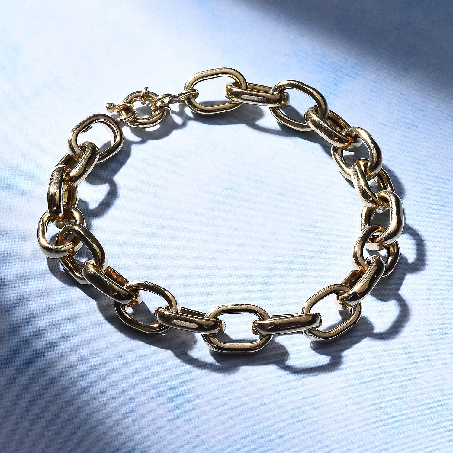 Maestro Collection - 9K Yellow Gold Broad Cable Link Bracelet  (Size - 7.5). 6.40 Gms