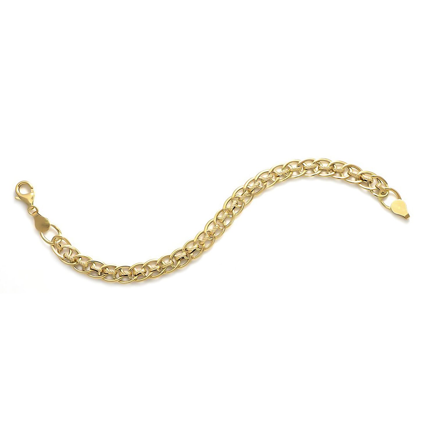 Maestro Collection - 9K Yellow Gold Fantasia Link Bracelet (Size - 7.5) 3.60 Grams