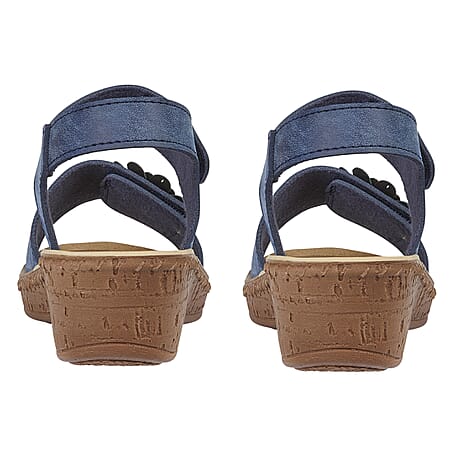 Jo - Joe HIBISCUS Lightweight Touch and Close Fastening Sandal (Size 4) - Navy