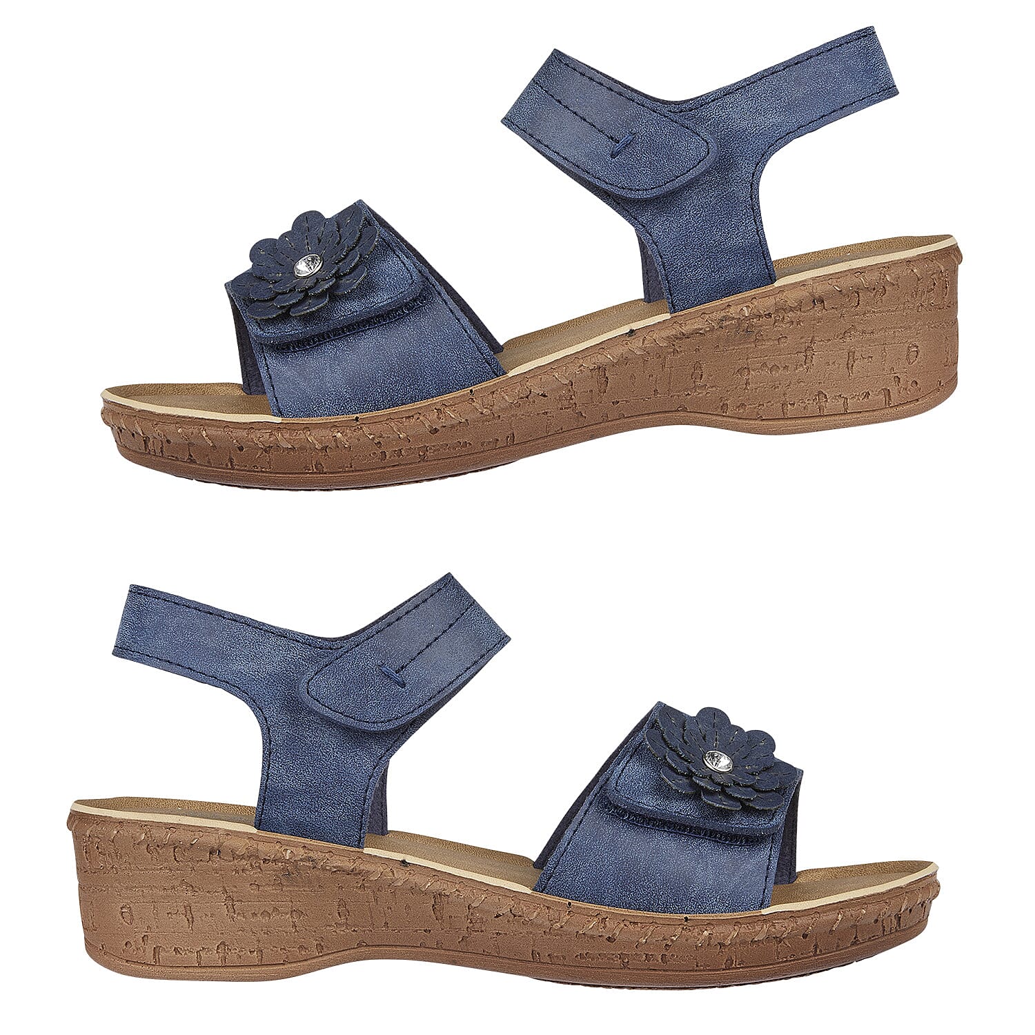 Jo & Joe HIBISCUS Lightweight Touch and Close Fastening Sandal (Size 4) - Navy