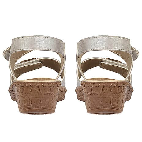 Jo & Joe HIBISCUS Lightweight Touch and Close Fastening Sandal (Size 4) - Taupe