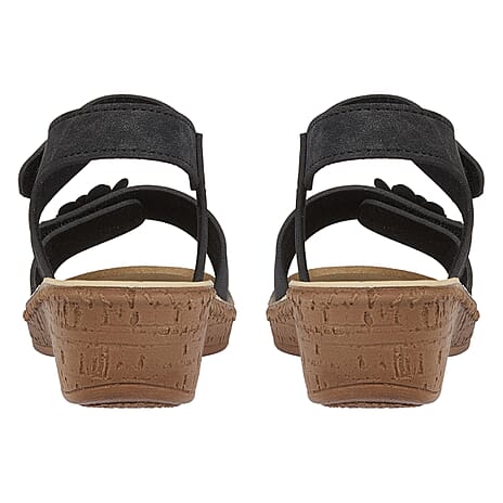 Jo - Joe HIBISCUS Lightweight Touch and Close Fastening Sandal (Size 3) - Black